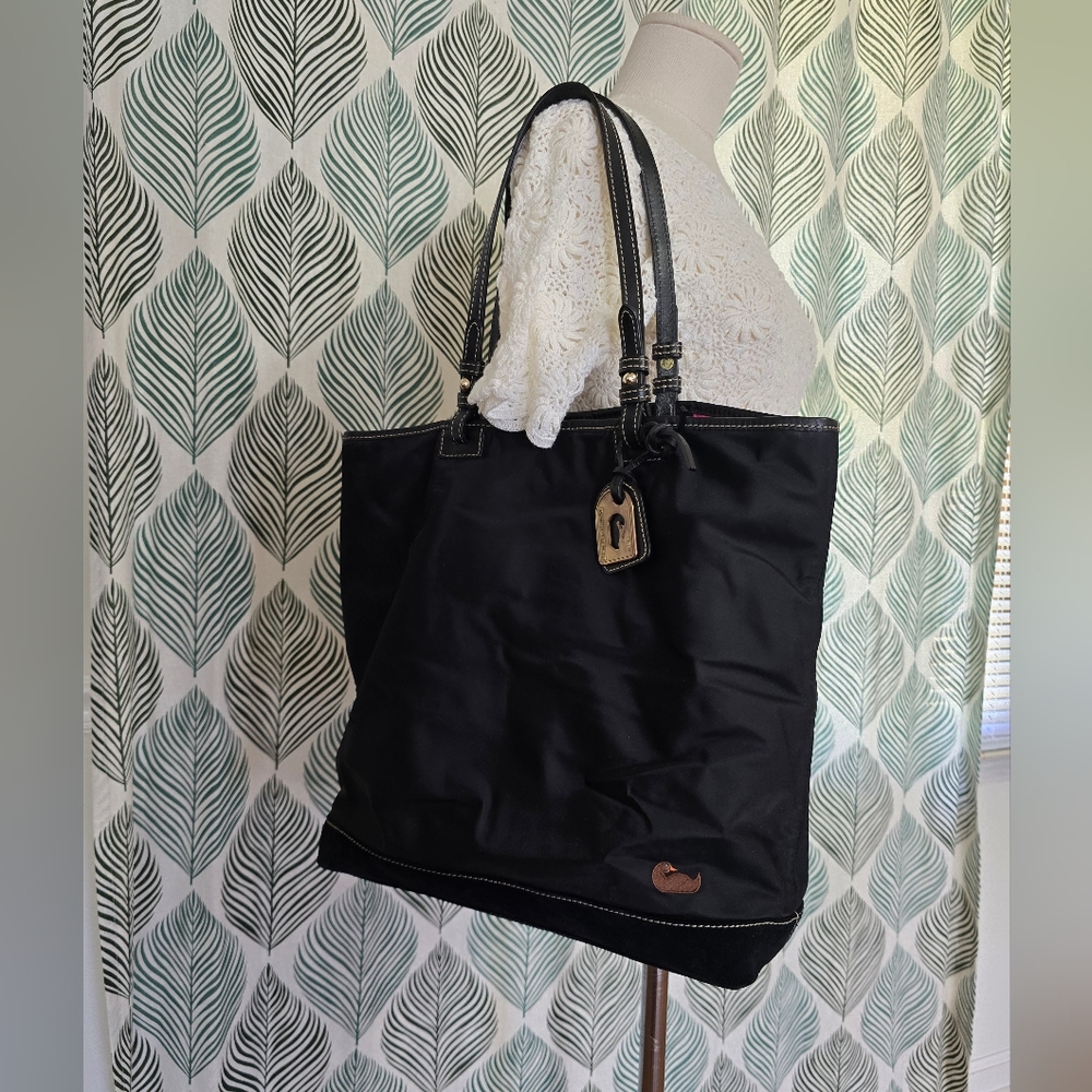Dooney & Bourke black canvas tote bag